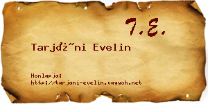 Tarjáni Evelin névjegykártya